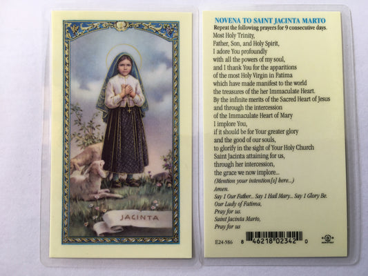 St. Jacinta Marto Novena Holy Card