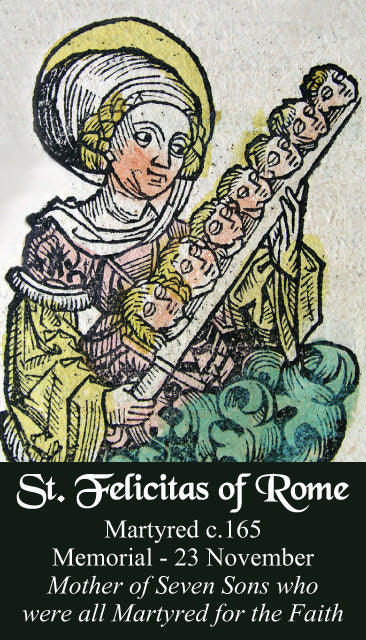 St. Felicitas of Rome Holy Card