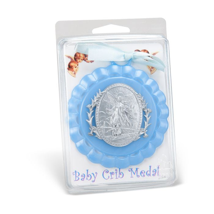 Guardian Angel Crib Medal in Blue, Pink or White