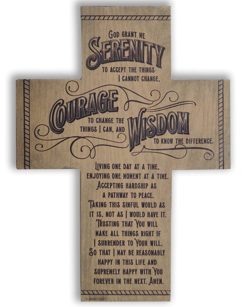 Serenity Prayer Wood Cross with Easel
