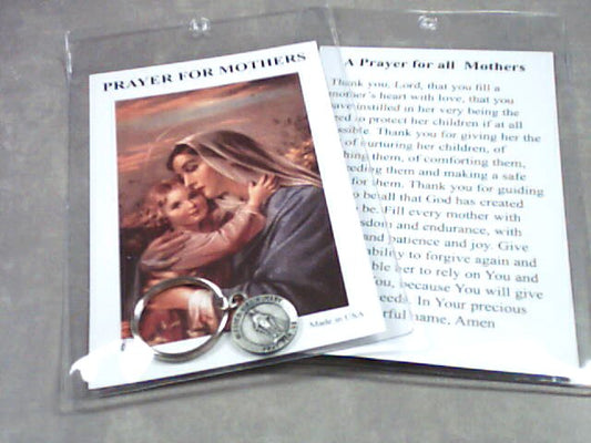 Our Lady of Grace Keyring with " Prayer for Mothers " Prayer Card