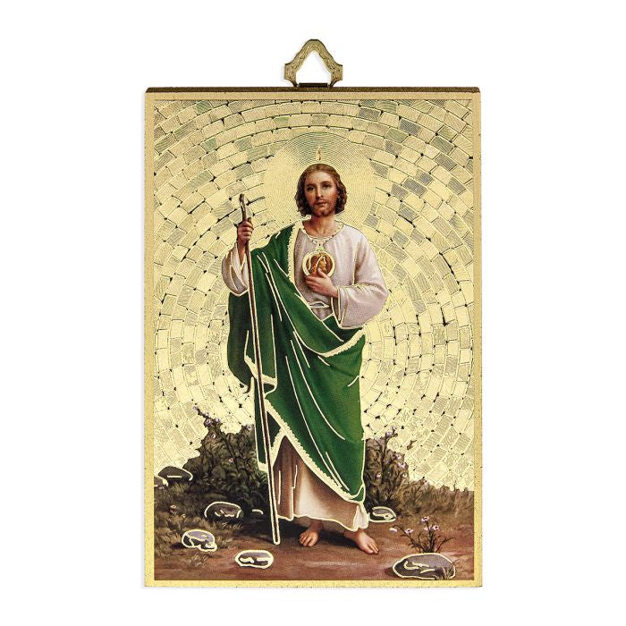 St. Jude Gold Foil Mosaic Wood Plaque