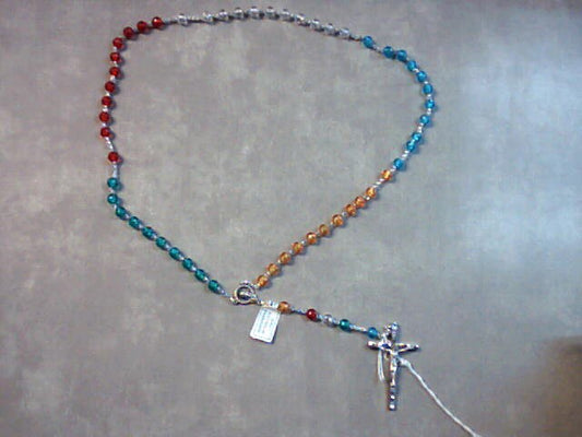 Multicolored plastic rosary