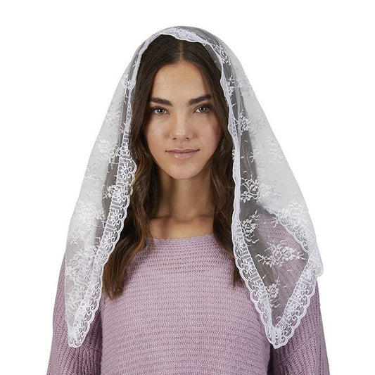 Lace Chapel Veil in White or Black