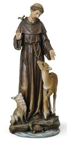 13.75" St. Francis of Assisi with the Animals Statue