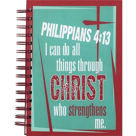 Spiral Prayer Journal with Philippians 4:13...I can do all things through Christ