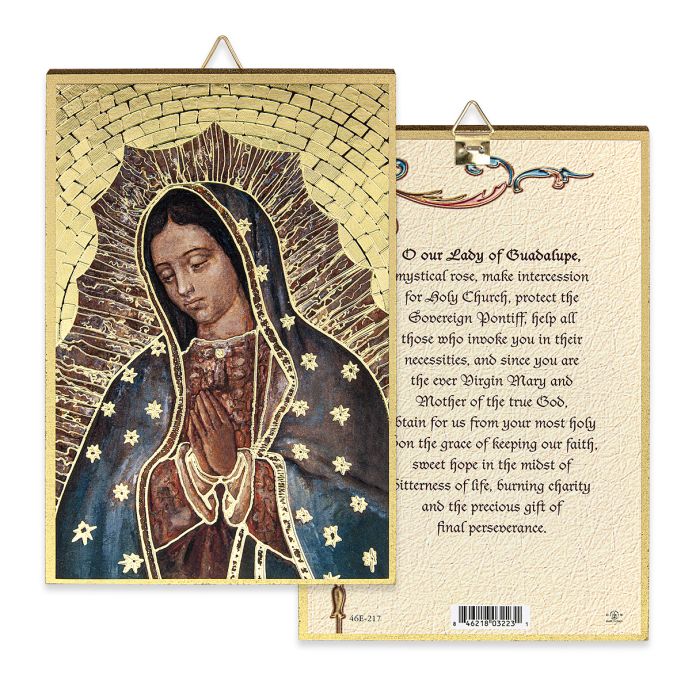 Our Lady of Guadalupe Gold Foil Mosaic Wall Plaque