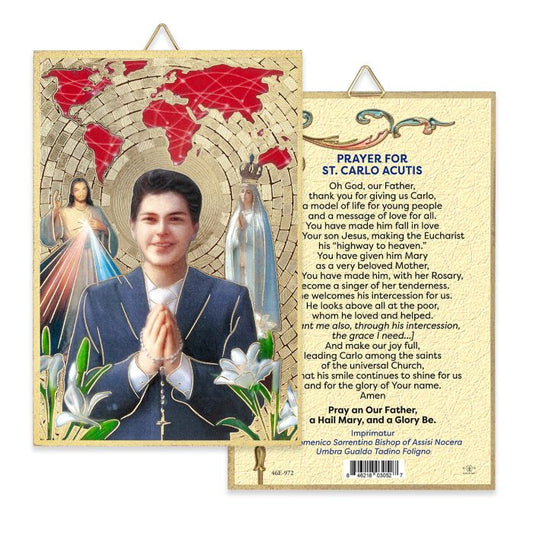 St. Carlo Acutis Mosaic Plaque - 4x6"