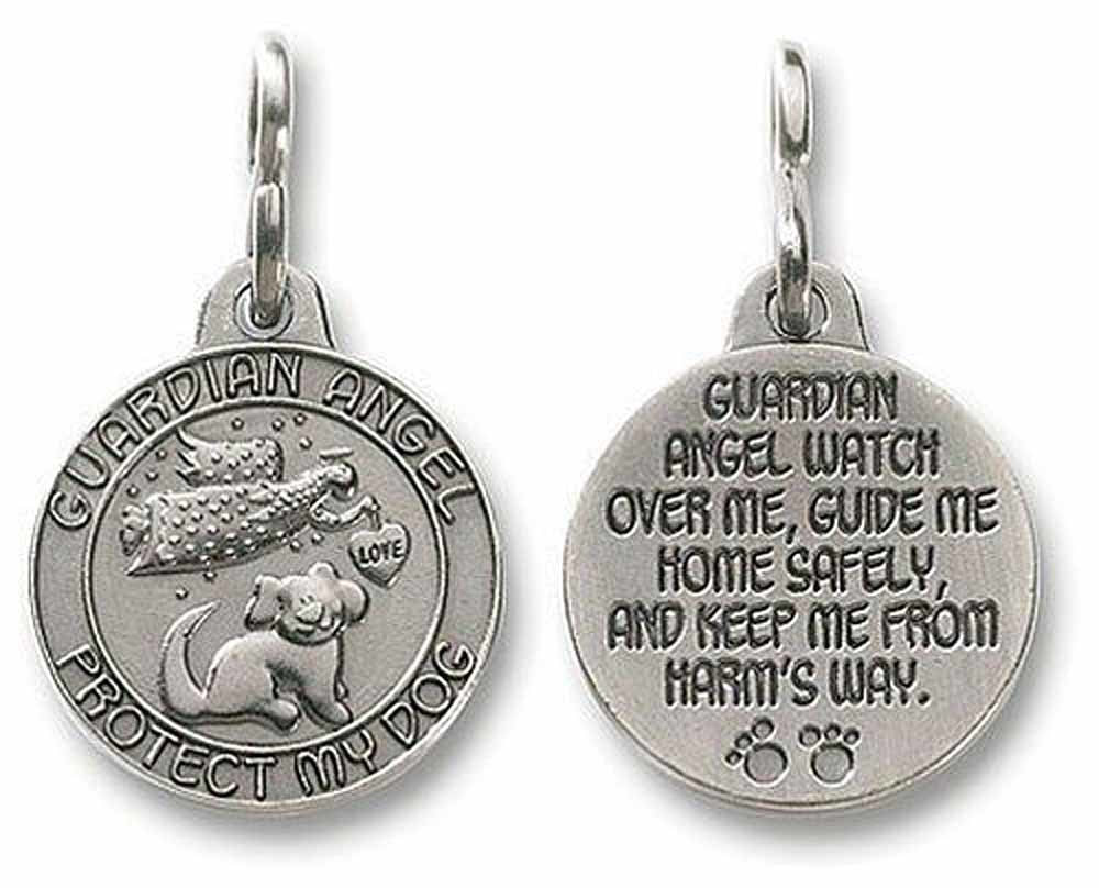 Guardian Angel Protect my dog medal for collar