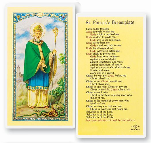 St. Patrick - Breastplate Holy Card