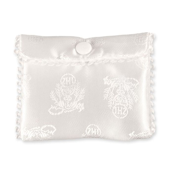 White Brocade Rosary Case