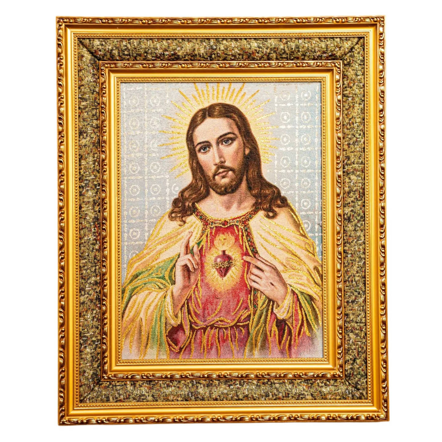 Sacred Heart of Jesus Double Padded Framed Image - 21"