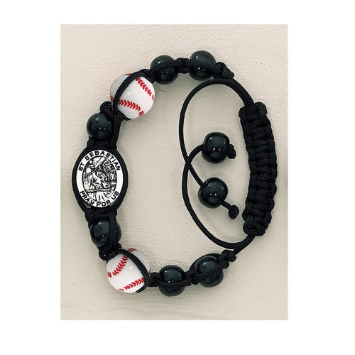 St. Sebastian Black Sports Bracelet