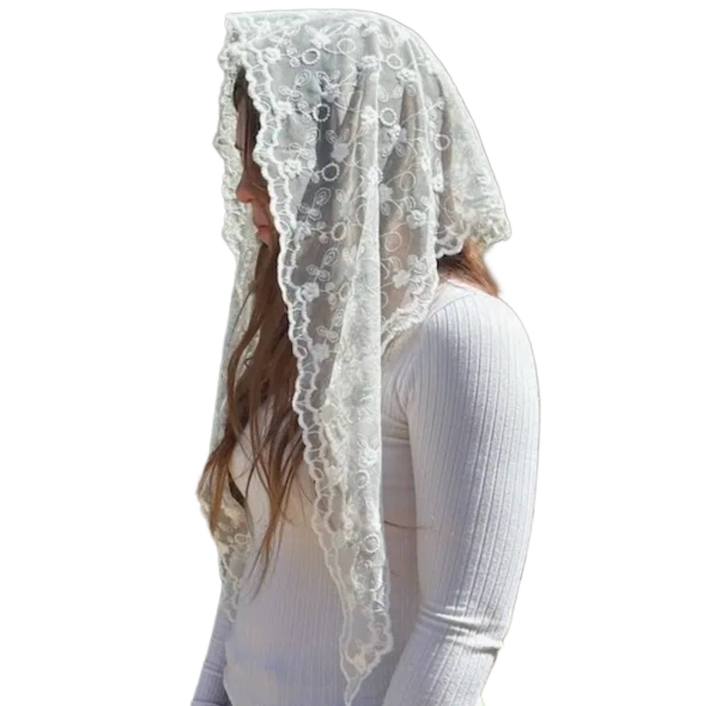 St. Rebekah Church Veil - WHITE