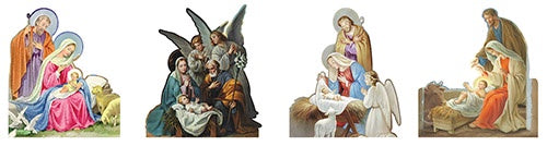 4 Assorted stand up NATIVITY SCENES