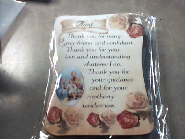 Aunt plaque with prayer