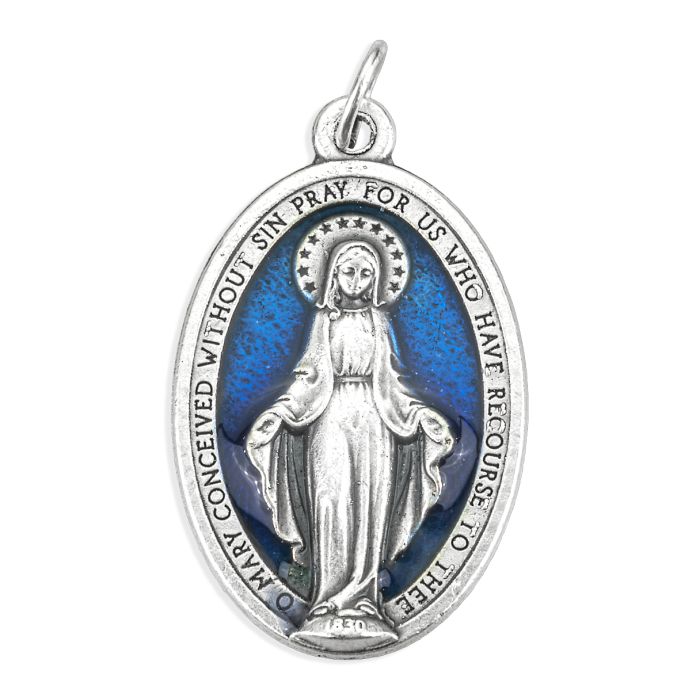 Blue Enamel Miraculous Medal