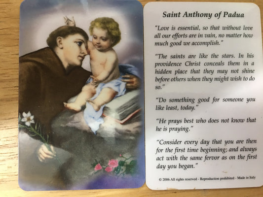 St. Anthony - Holy Card