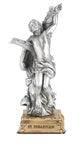 St. Sebastian Pewter Statue on gold tone base