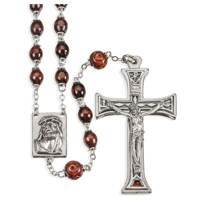 Maroon Palisander Wood Bead Rosary