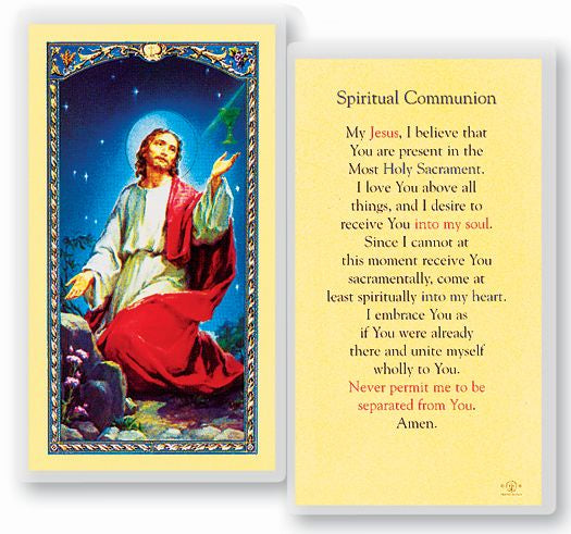 Spiritual Communion Holy Card