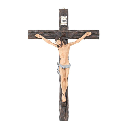 Wall Crucifix - Painted Resin 13.75"