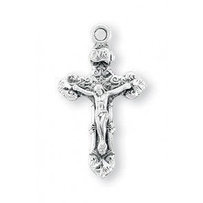 Sterling Silver crucifix with 18 inch stainless steel chain