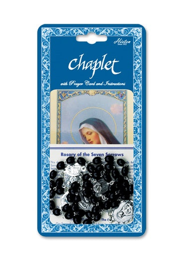 Seven Sorrows Deluxe Chaplet with Black Wood Beads