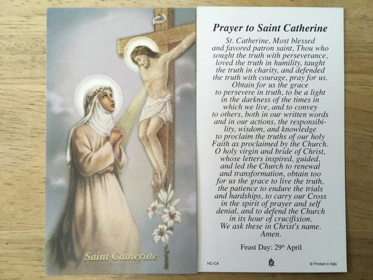 St. Catherine of Siena - Paper Holy Card