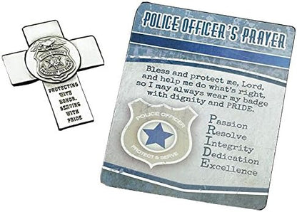 Police Officer's Cross Visor Clip and Prayer Card
