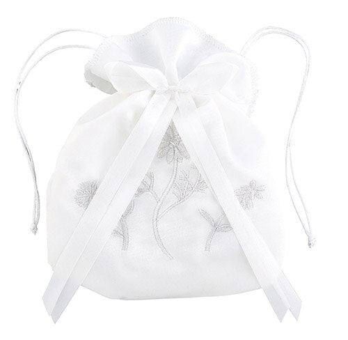 First Communion Floral Drawstring Purse