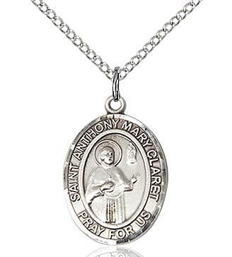 St. Anthony Mary Claret oval sterling silver medal on chain