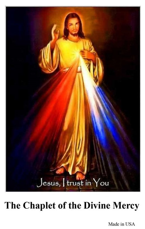 Divine Mercy/Sister Faustina Rosary with Chaplet Prayer Card