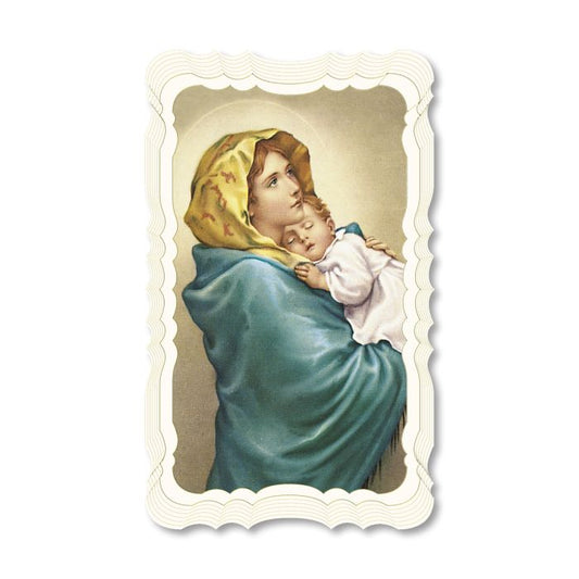 Madonna of the Street - Scalloped Edge Blank Holy Card