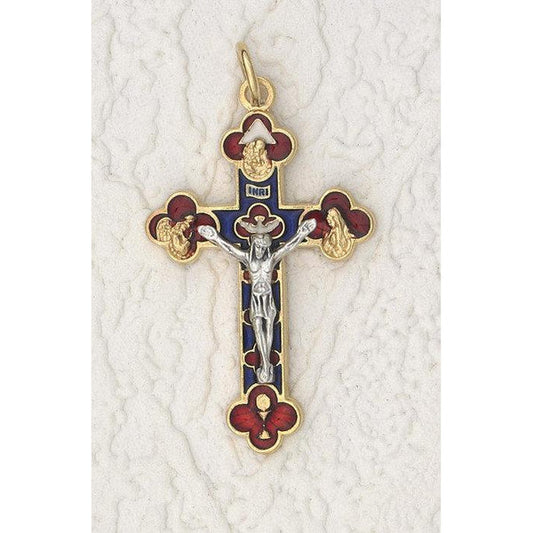 Trinity Gold Tone Color Enameled Trinity Crucifix