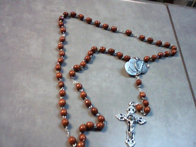 Mysteries Rosary In Brown Or Black Wood Beads