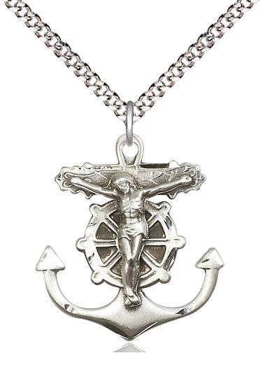 Anchor Crucifix, Sterling Silver Medal - 5685