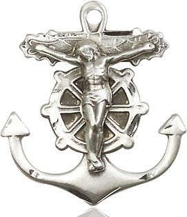 Anchor Crucifix, Sterling Silver Medal - 5685