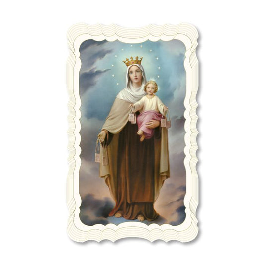 Our Lady of Mount Carmel - Blank Scalloped Edge Holy Card