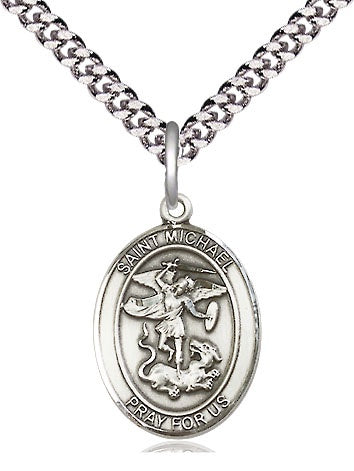 St. Michael the Archangel - Oval Patron Series, Sterling Silver Medal