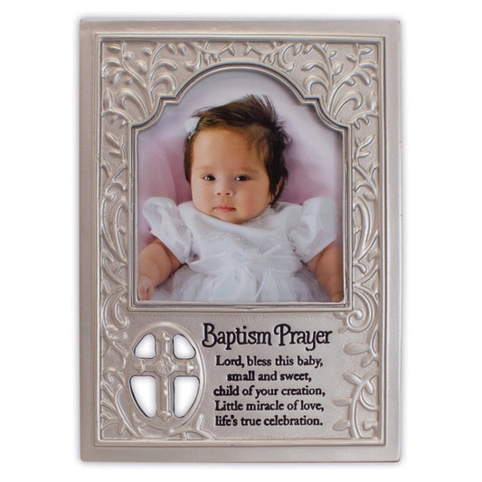 Metal Baptism Prayer Photo Frame - 8"H - N2286