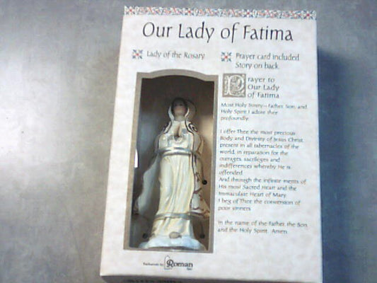 Our Lady of Fatima 4 inch statue with prayer card and story