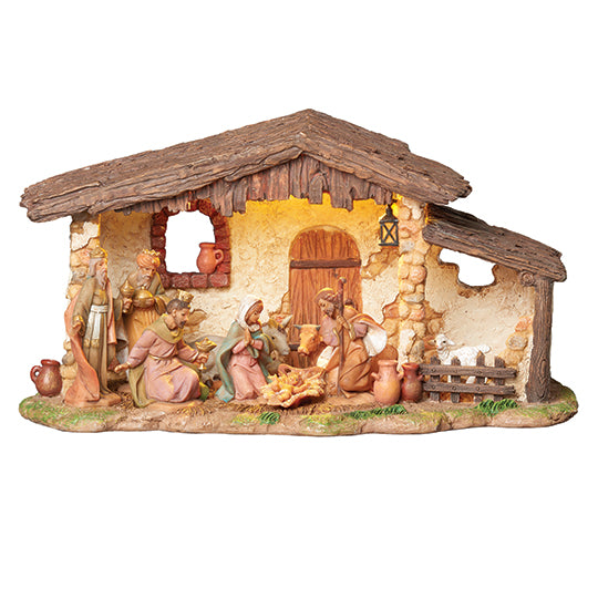 Fontanini LED Lighted Musical Nativity - 4.75" Stable