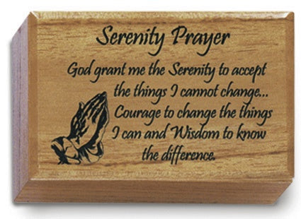 Serenity Prayer - Mahogany Wood Keepsake Box