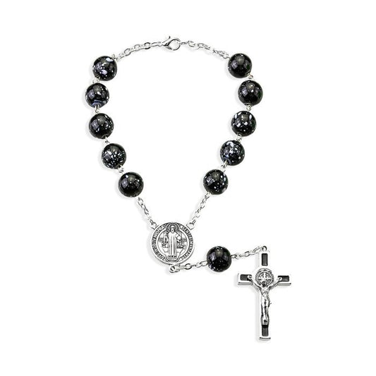 St. Benedict Auto Rosary with Black Beads