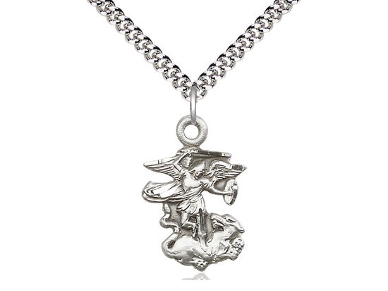 St. Michael the Archangel Sterling Silver Figure Necklace