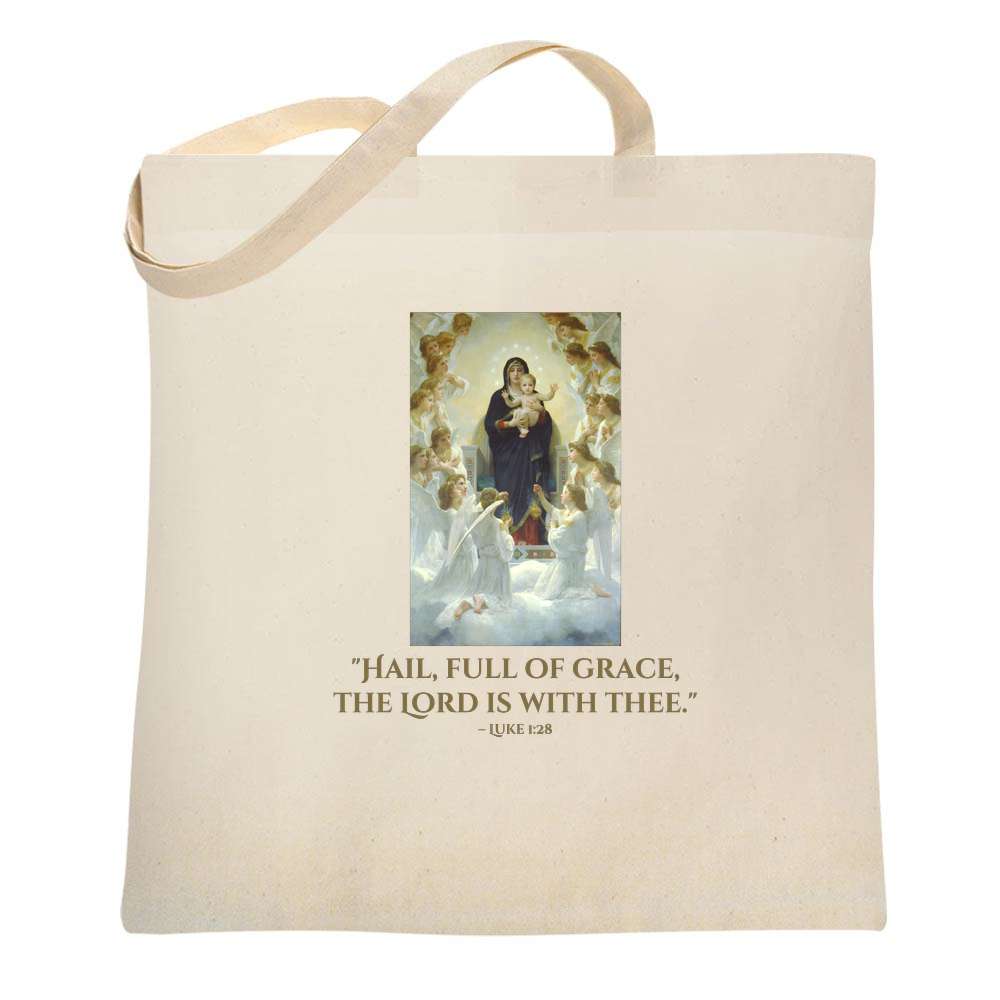 Hail Mary, Luke 1:28 - Canvas Tote Bag
