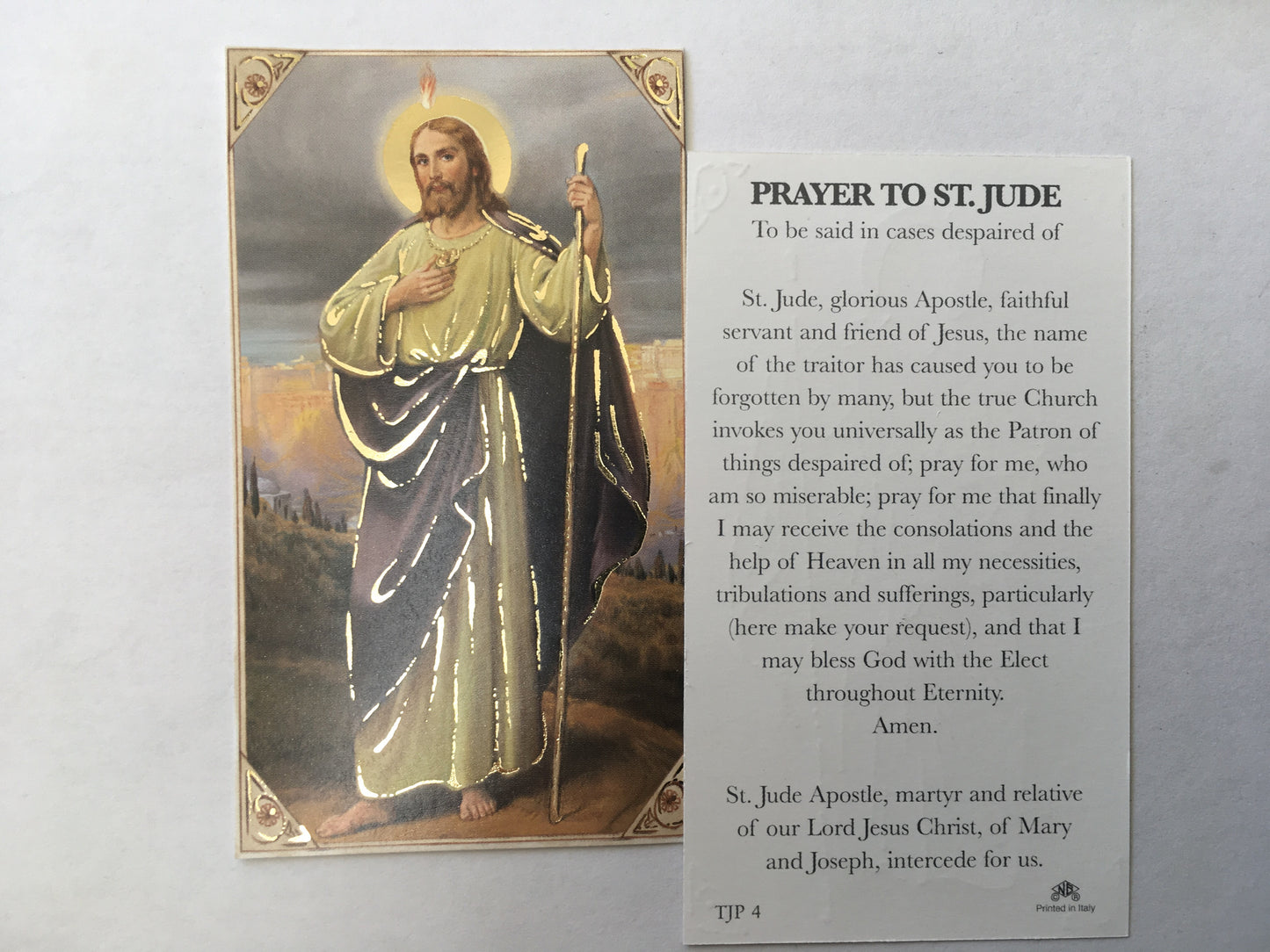 St. Jude - To be said in cases despaired of  - Holy Card