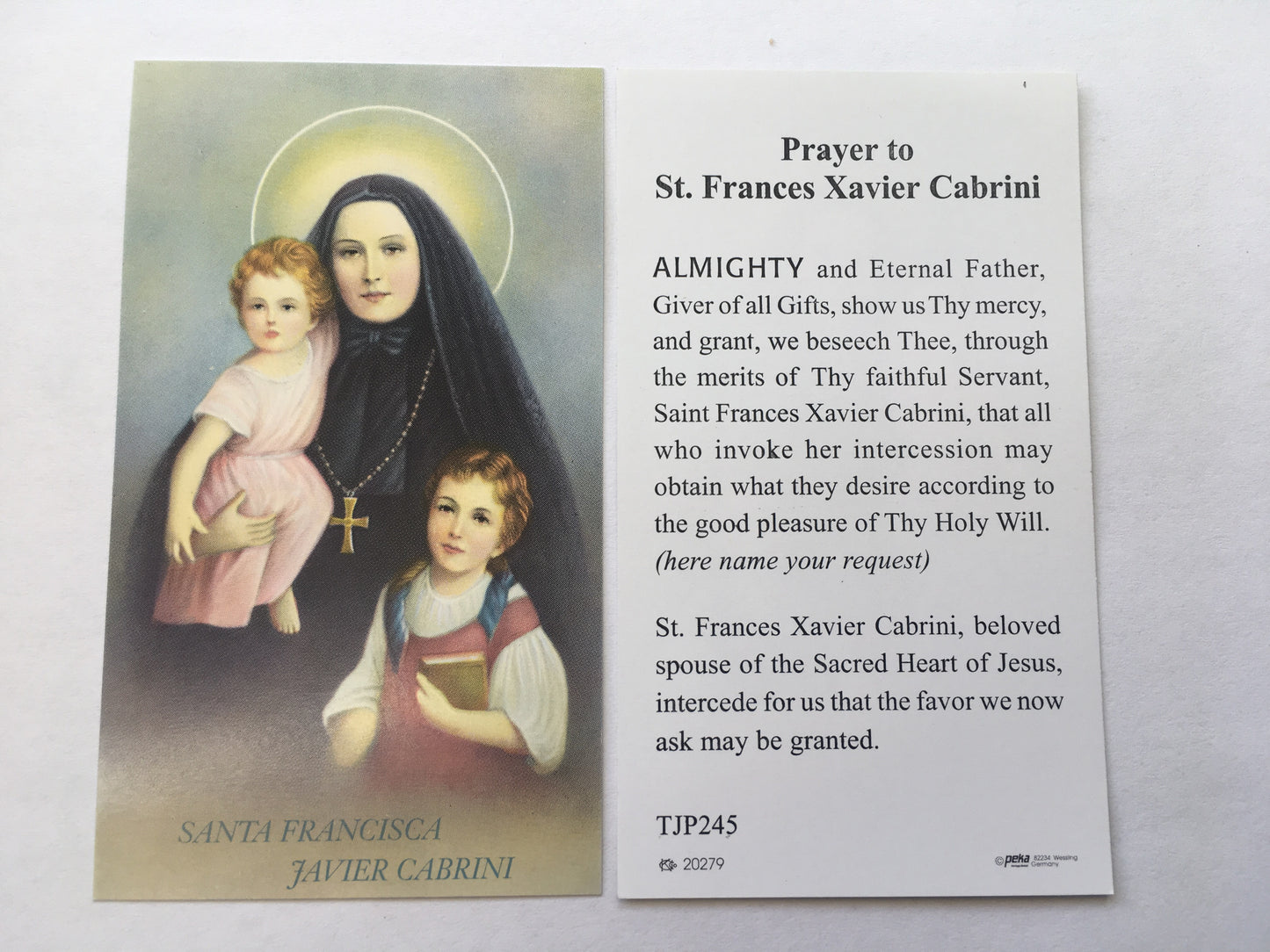 St. Frances Xavier Cabrini - Holy Card (Limited)