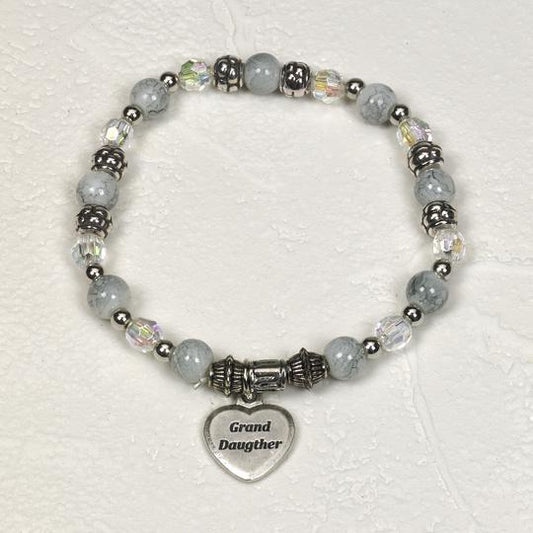 Granddaughter Stretch Bracelet with Prayer Card